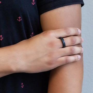Purlife Elegant Black Thin Negative Ion Ring